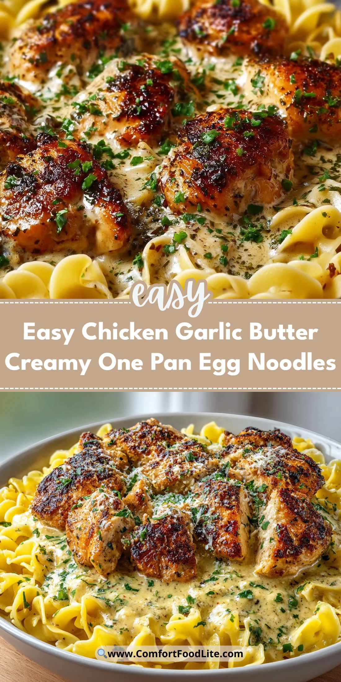 Easy Chicken Garlic Butter Creamy One Pan Egg Noodles