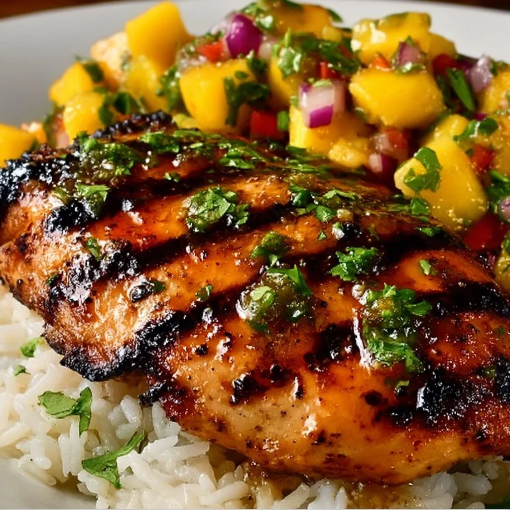 Easy chicken salsa with honey lime and mango for a quick weeknight meal