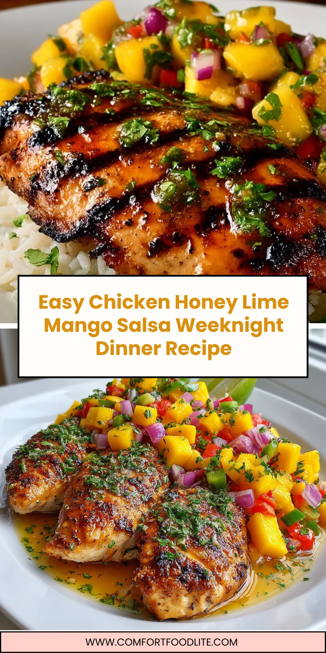 Easy Chicken Honey Lime Mango Salsa Weeknight Dinner Recipe