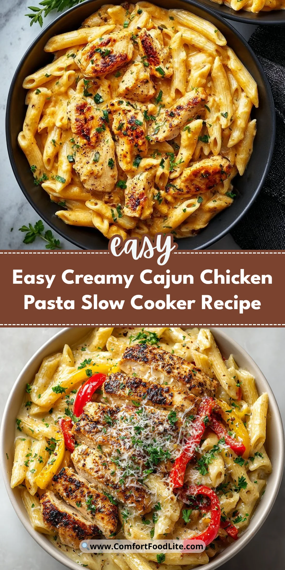 Easy Creamy Cajun Chicken Pasta Slow Cooker Recipe