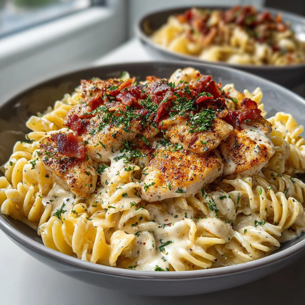 Creamy Chicken Bacon Ranch Pasta