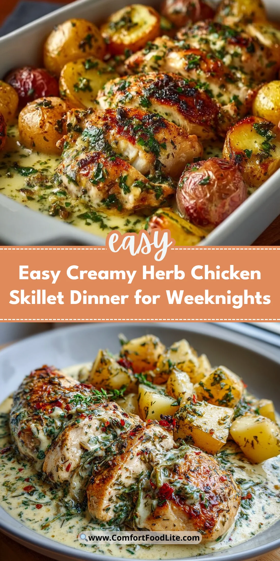 Easy Creamy Herb Chicken Skillet Dinner for Weeknights