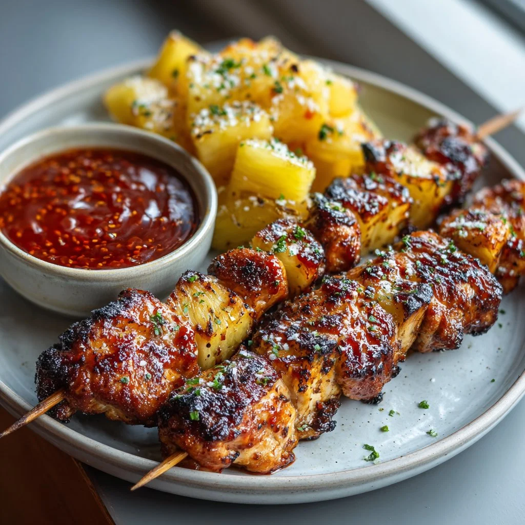 Easy Hawaiian Chicken Kabobs