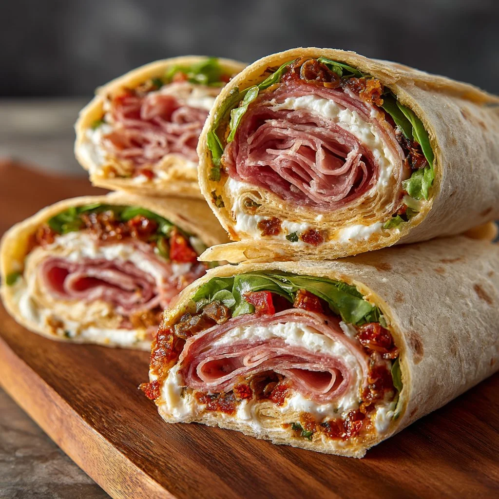 Easy Italian pinwheel sandwiches with fresh ingredients and flavors