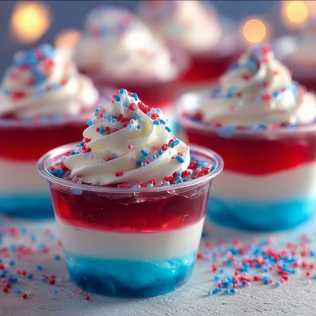 Easy Jello Cups Patriotic Layered Dessert For Summer Gatherings