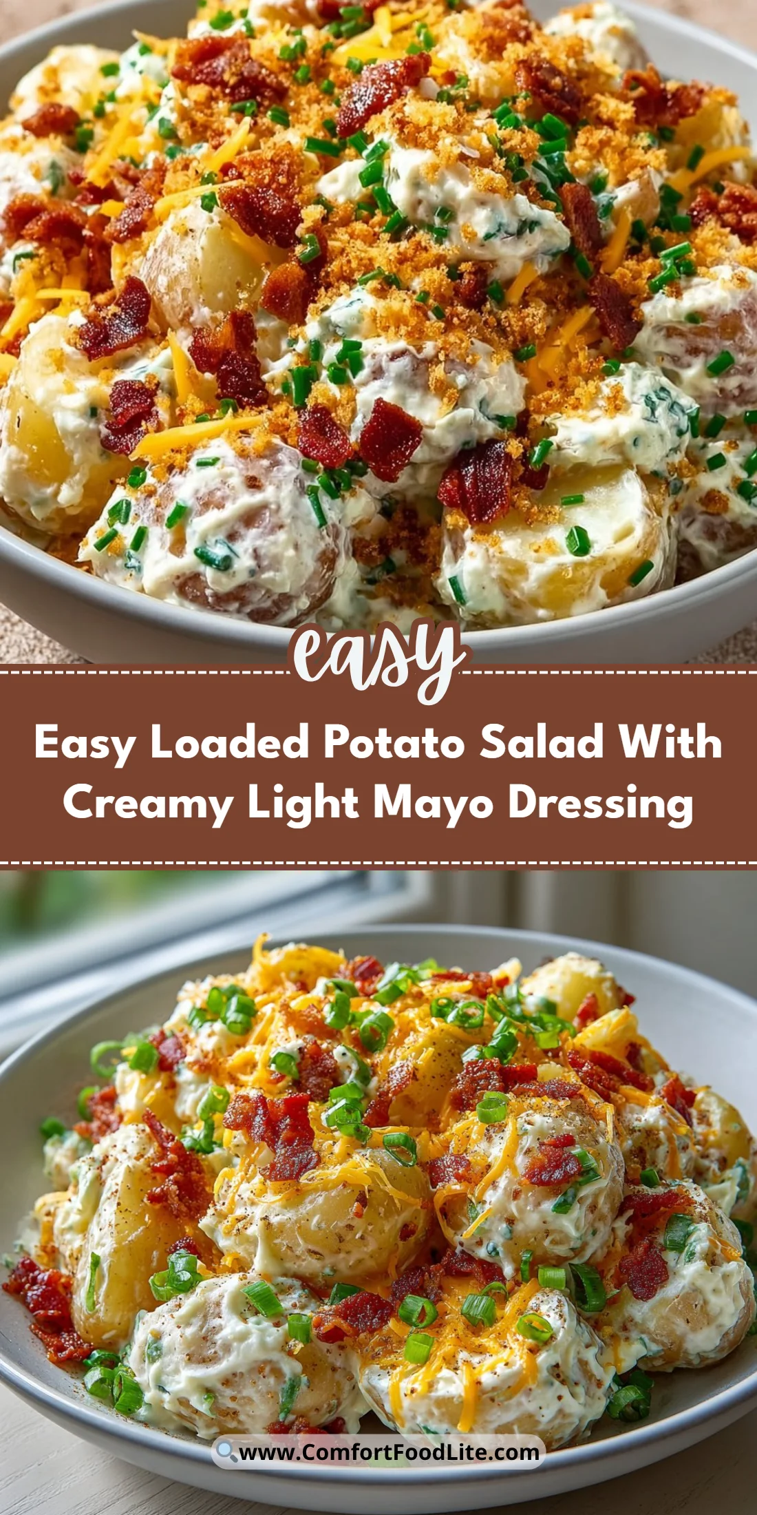 Easy Loaded Potato Salad With Creamy Light Mayo Dressing
