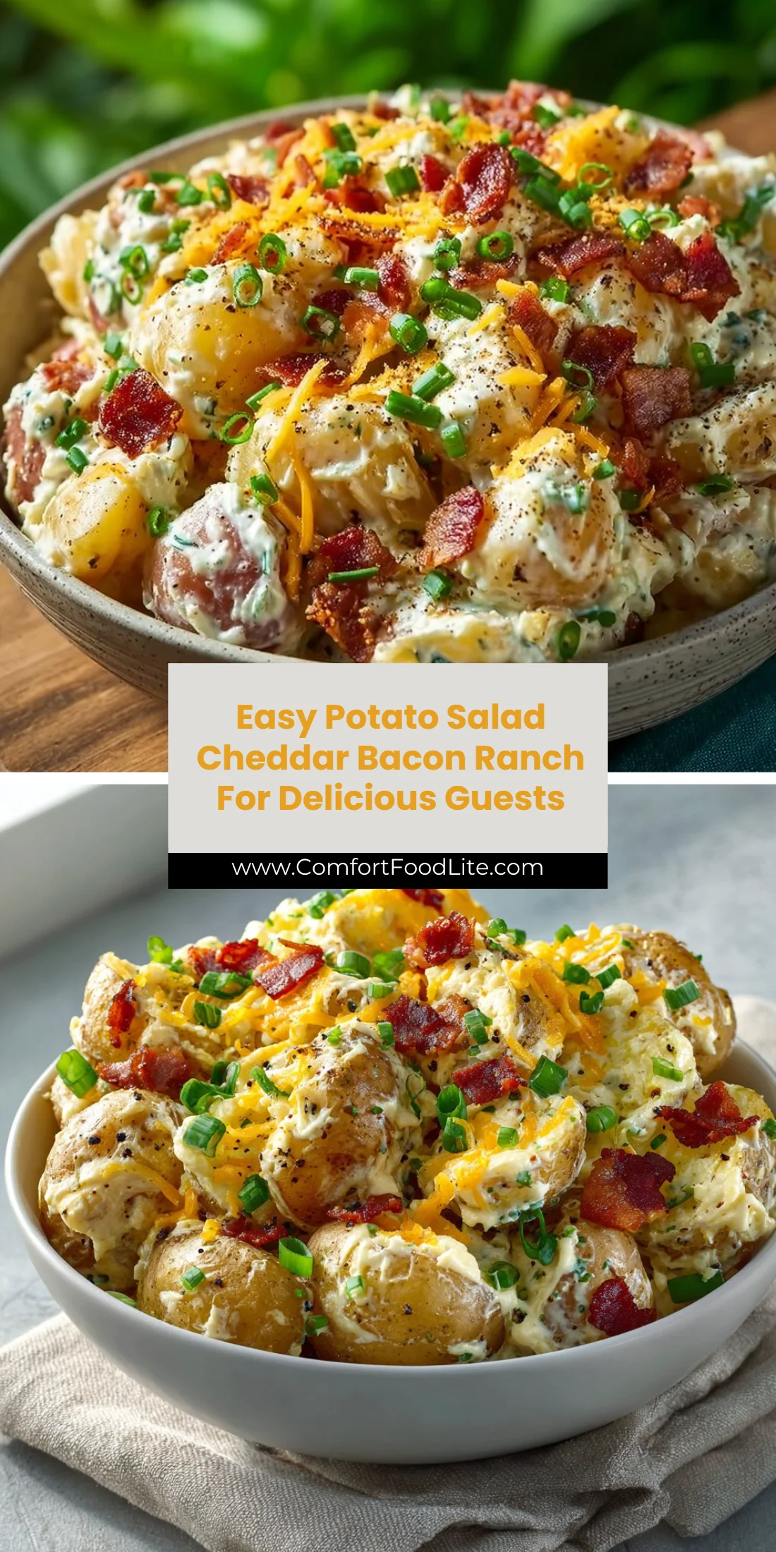 Easy Potato Salad Cheddar Bacon Ranch For Delicious Guests