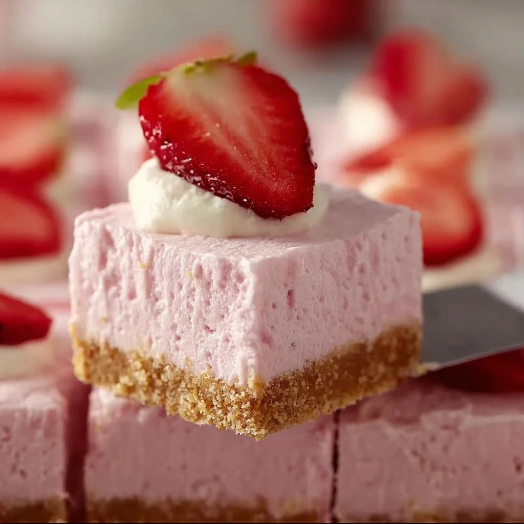 Delicious strawberry cheesecake dessert topped with fresh strawberries for summer