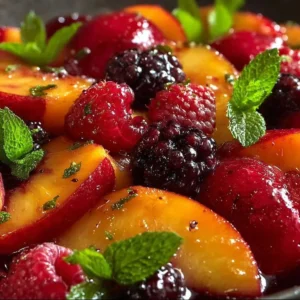 Fresh peach salad with herbs and citrus dressing