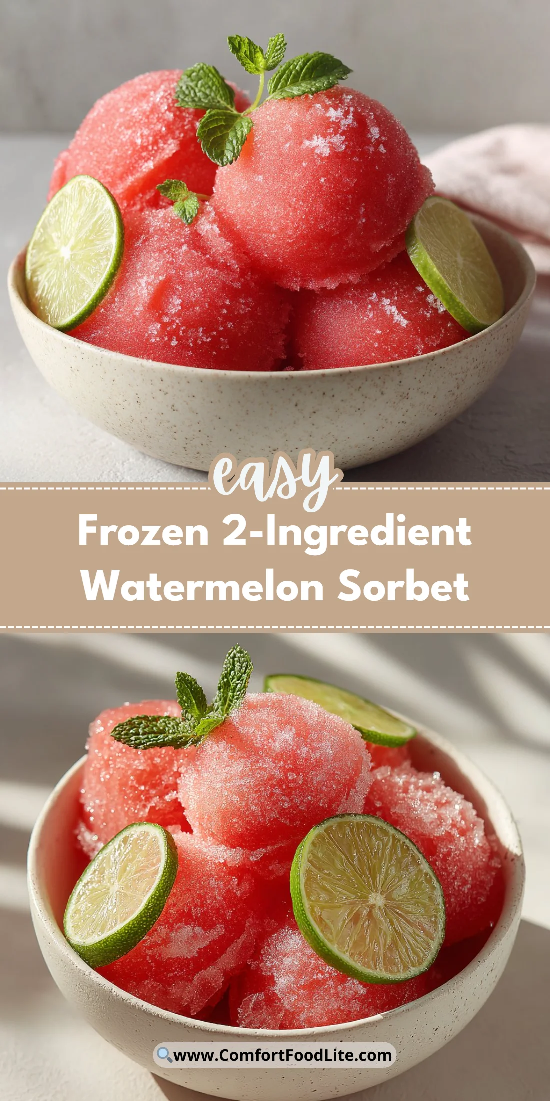 Frozen 2-Ingredient Watermelon Sorbet