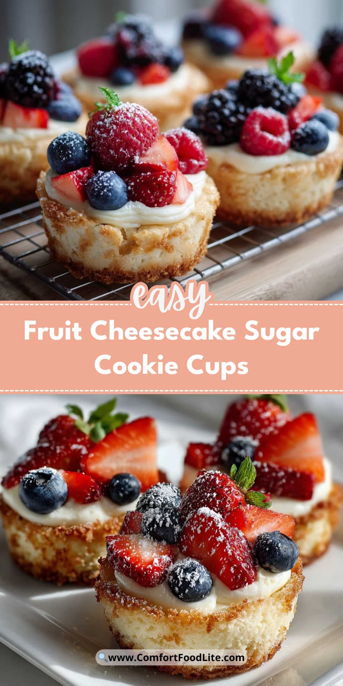 Fruit Cheesecake Sugar Cookie Cups