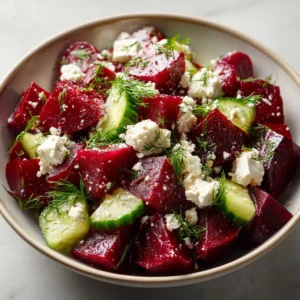 Irresistible beet feta salad with fresh ingredients and vibrant colors