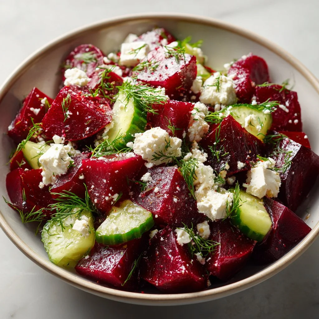 Irresistible beet feta salad with fresh ingredients and vibrant colors