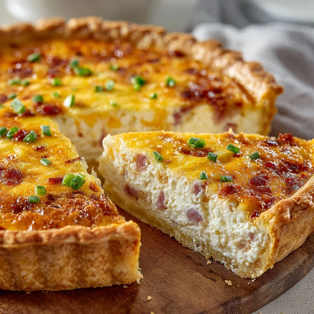 Delicious Mississippi Sin Quiche with creamy filling and crispy crust