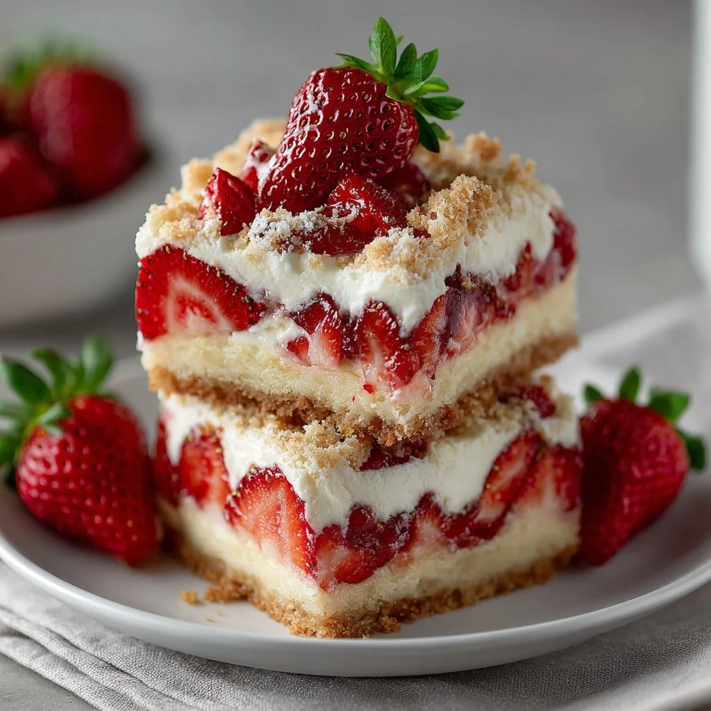 Mother's Day Strawberry Shortcake Bars