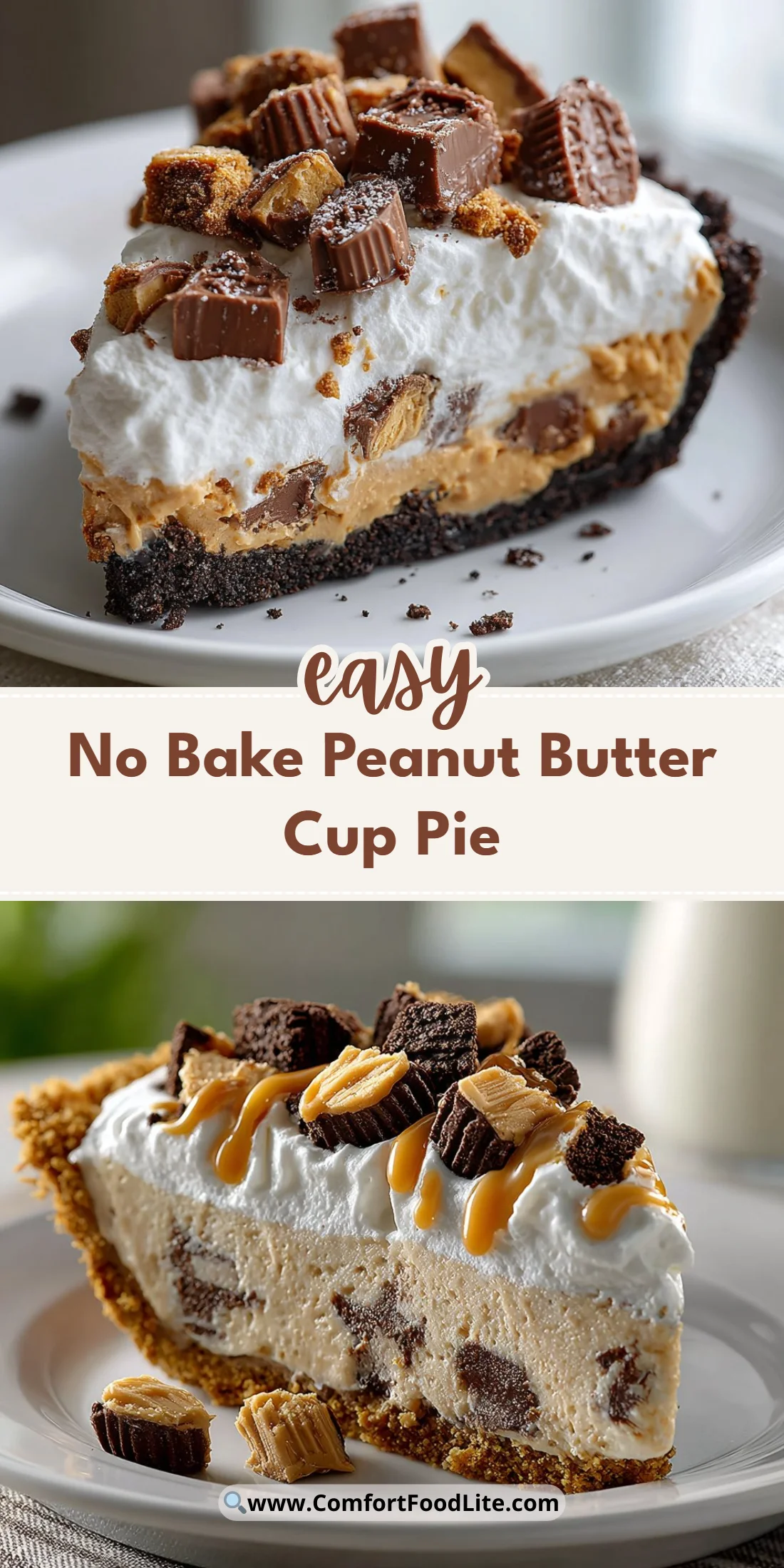 No Bake Peanut Butter Cup Pie