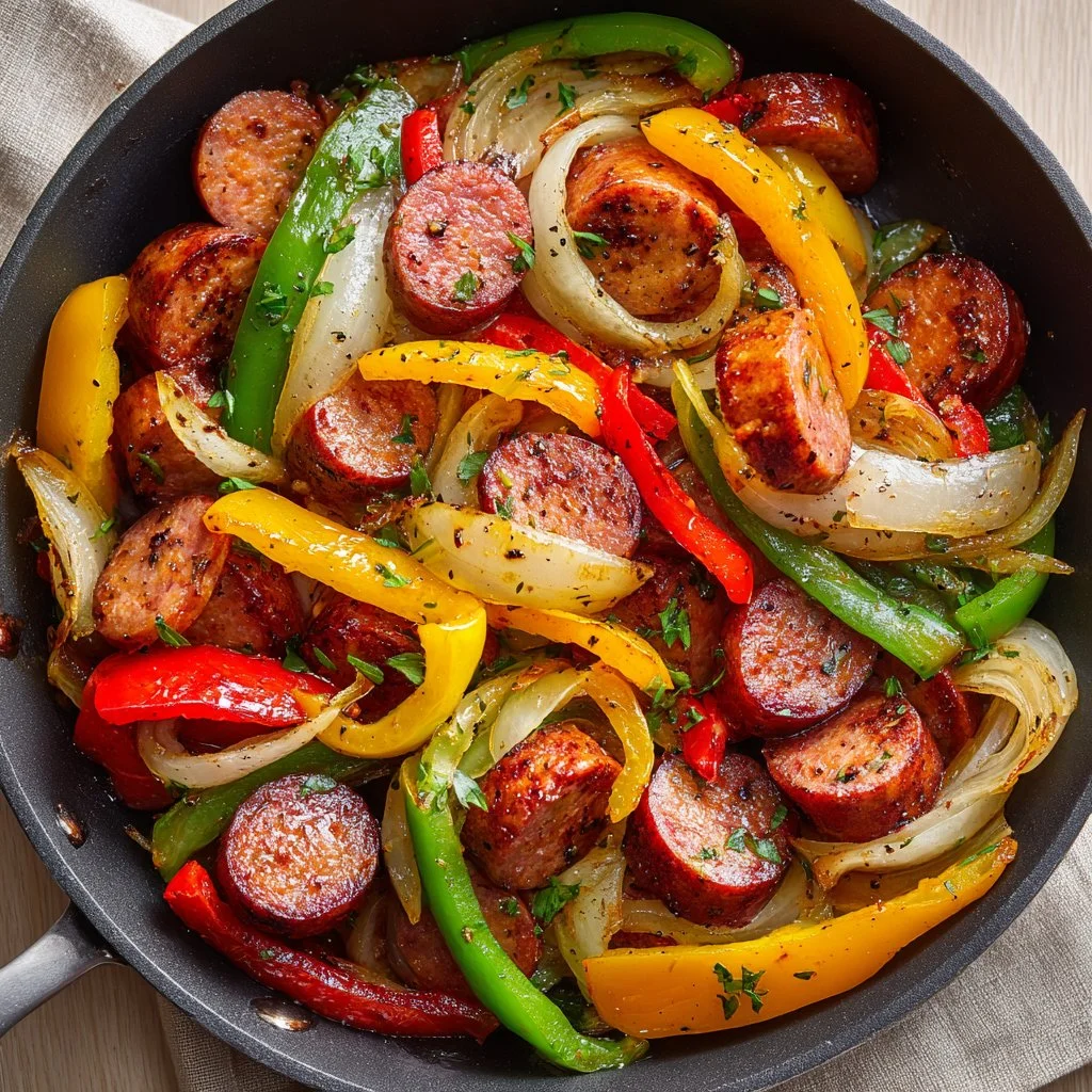 One-pan honey garlic kielbasa with veggies for a quick dinner