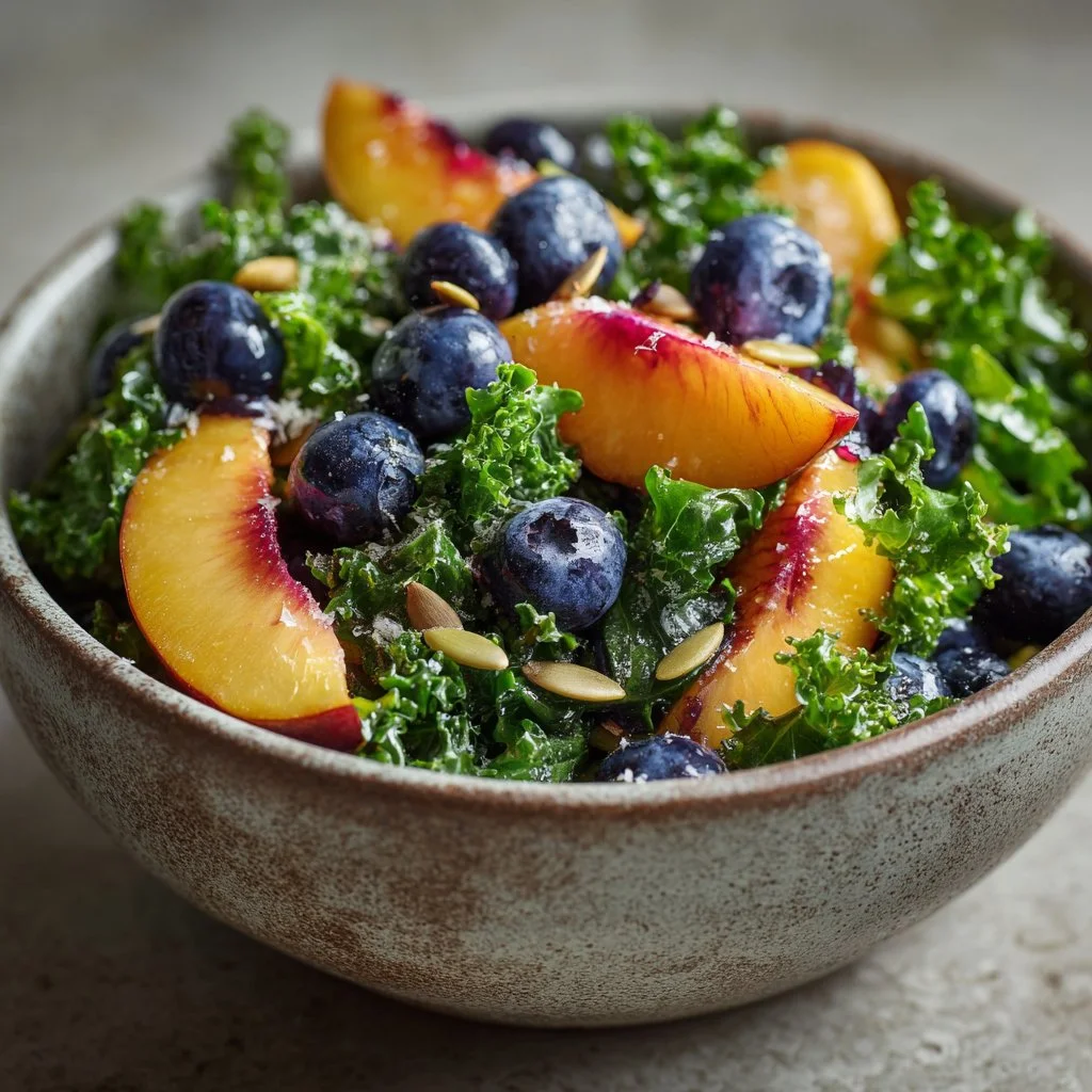 Peach Blueberry Kale Salad