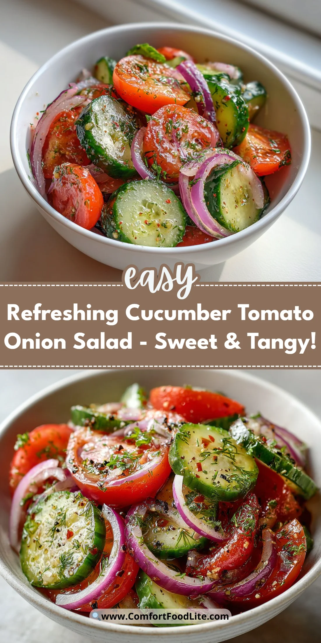 Refreshing Cucumber Tomato Onion Salad - Sweet & Tangy!
