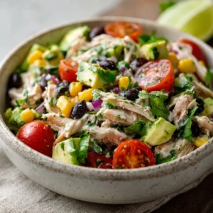 Delicious Southwestern chicken salad with fresh ingredients and vibrant flavors.
