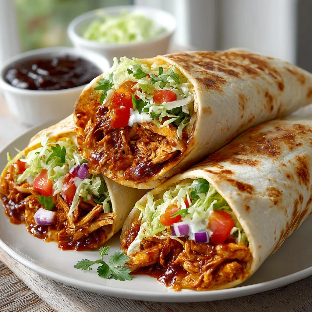 Spicy Honey BBQ Chicken Wraps