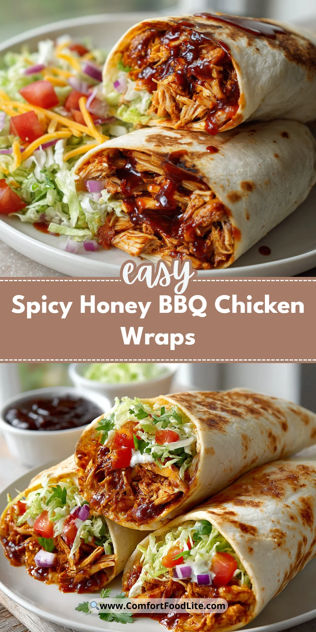 Spicy Honey BBQ Chicken Wraps