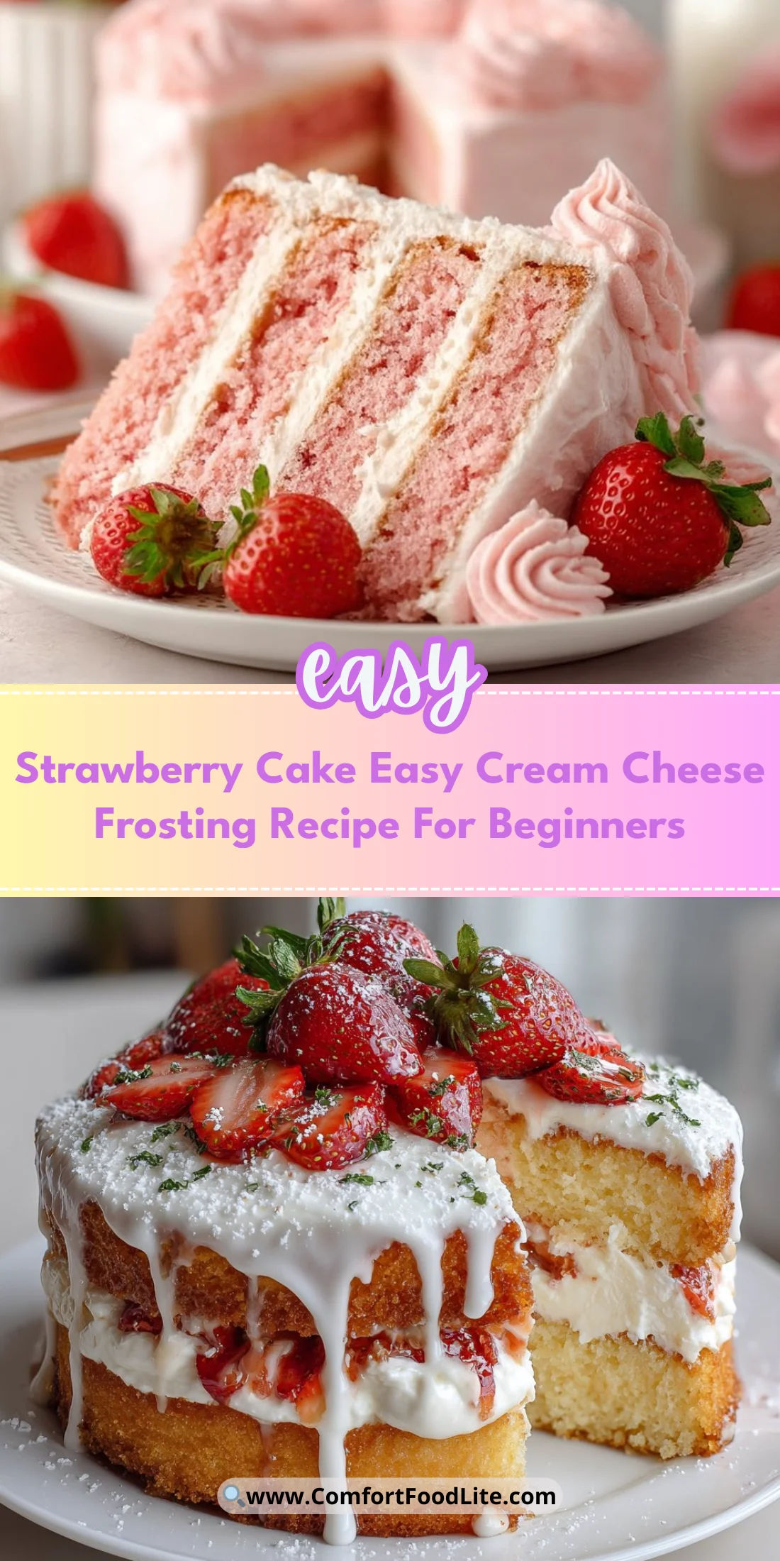 Strawberry Cake Easy Cream Cheese Frosting Recipe For Beginners