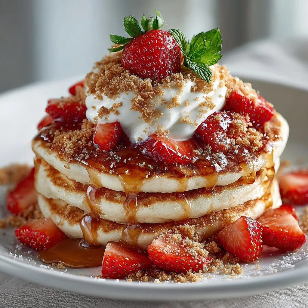 Strawberry Cheesecake Pancakes