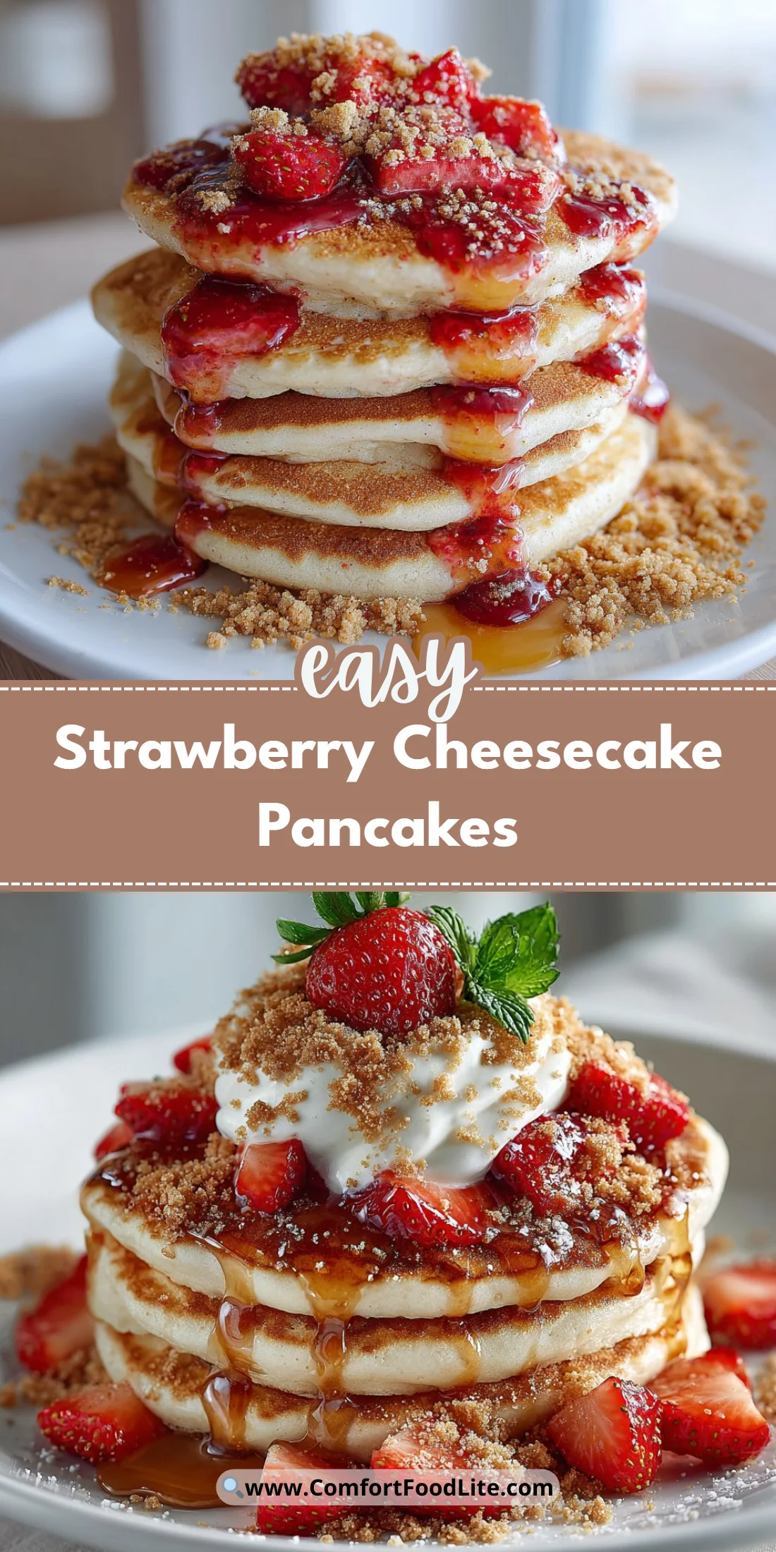 Strawberry Cheesecake Pancakes