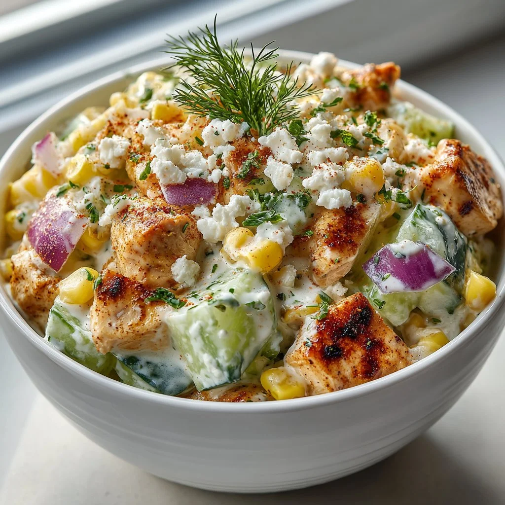 Street Corn Creamy Cucumber Chicken Salad: An Amazing Ultimate Recipe