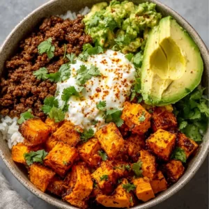 Delicious sweet potato taco bowl, a healthy comfort food recipe