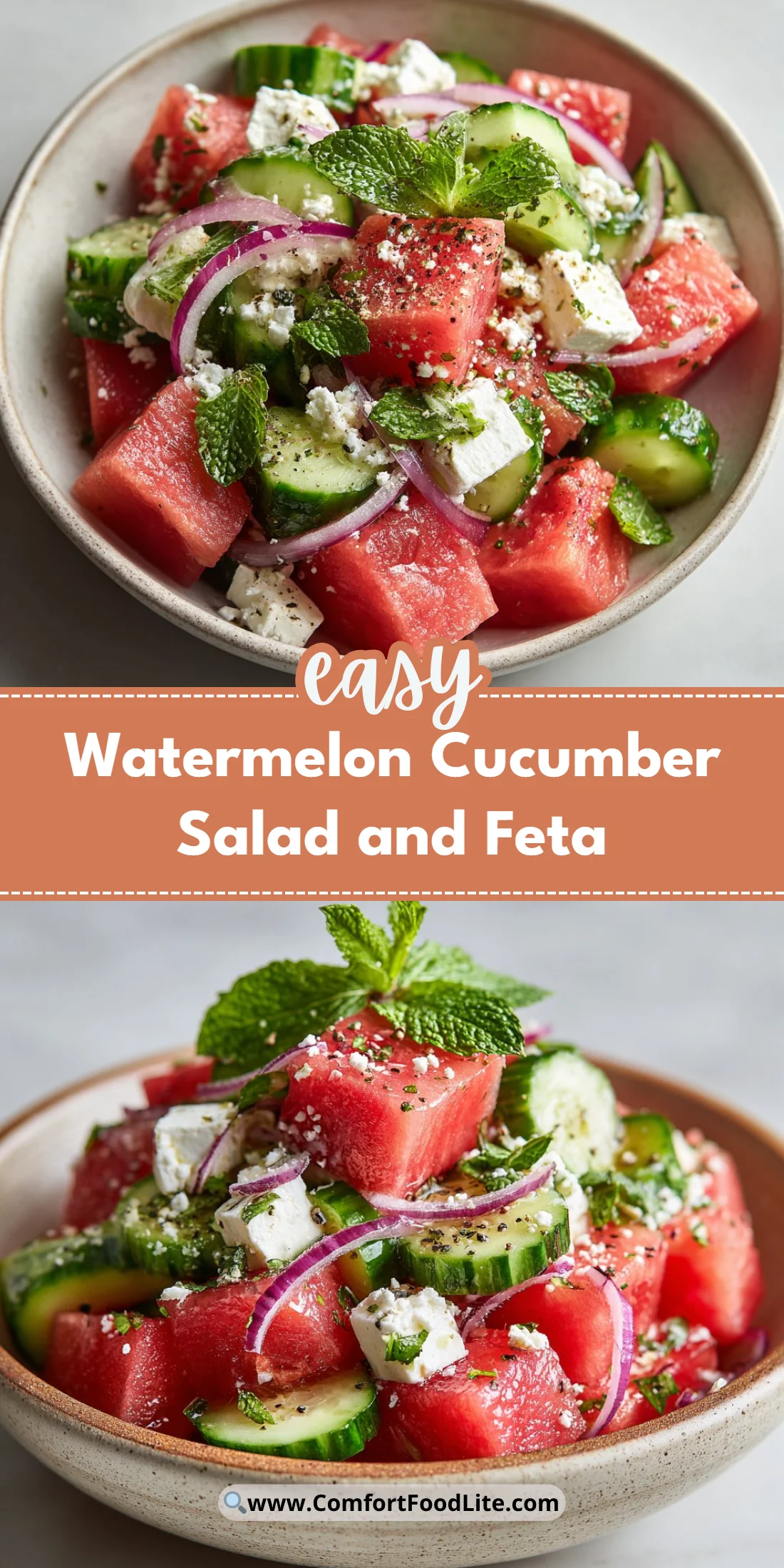 Watermelon Cucumber Salad and Feta