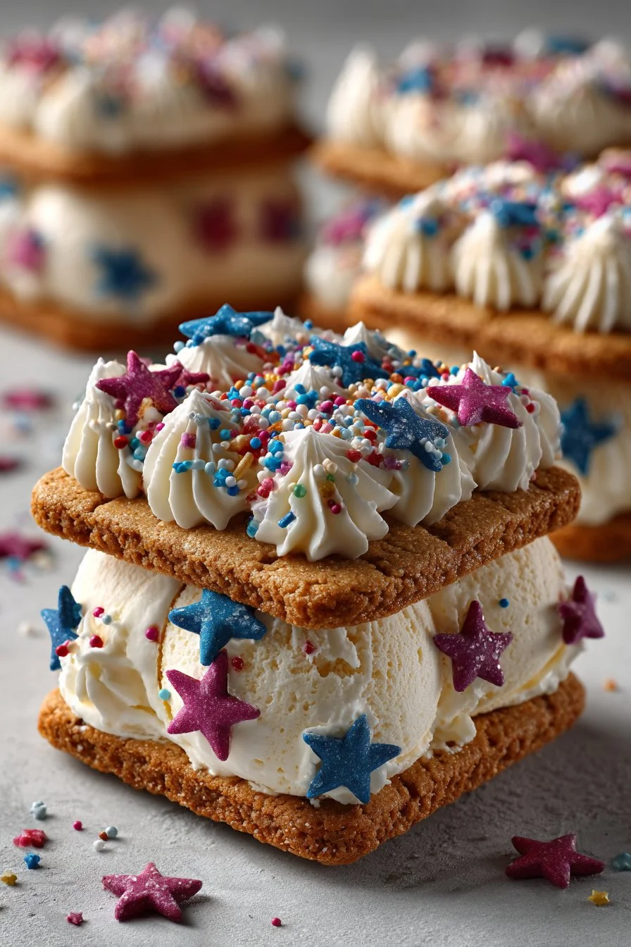 4th of July Mini Ice Cream Sandwiches