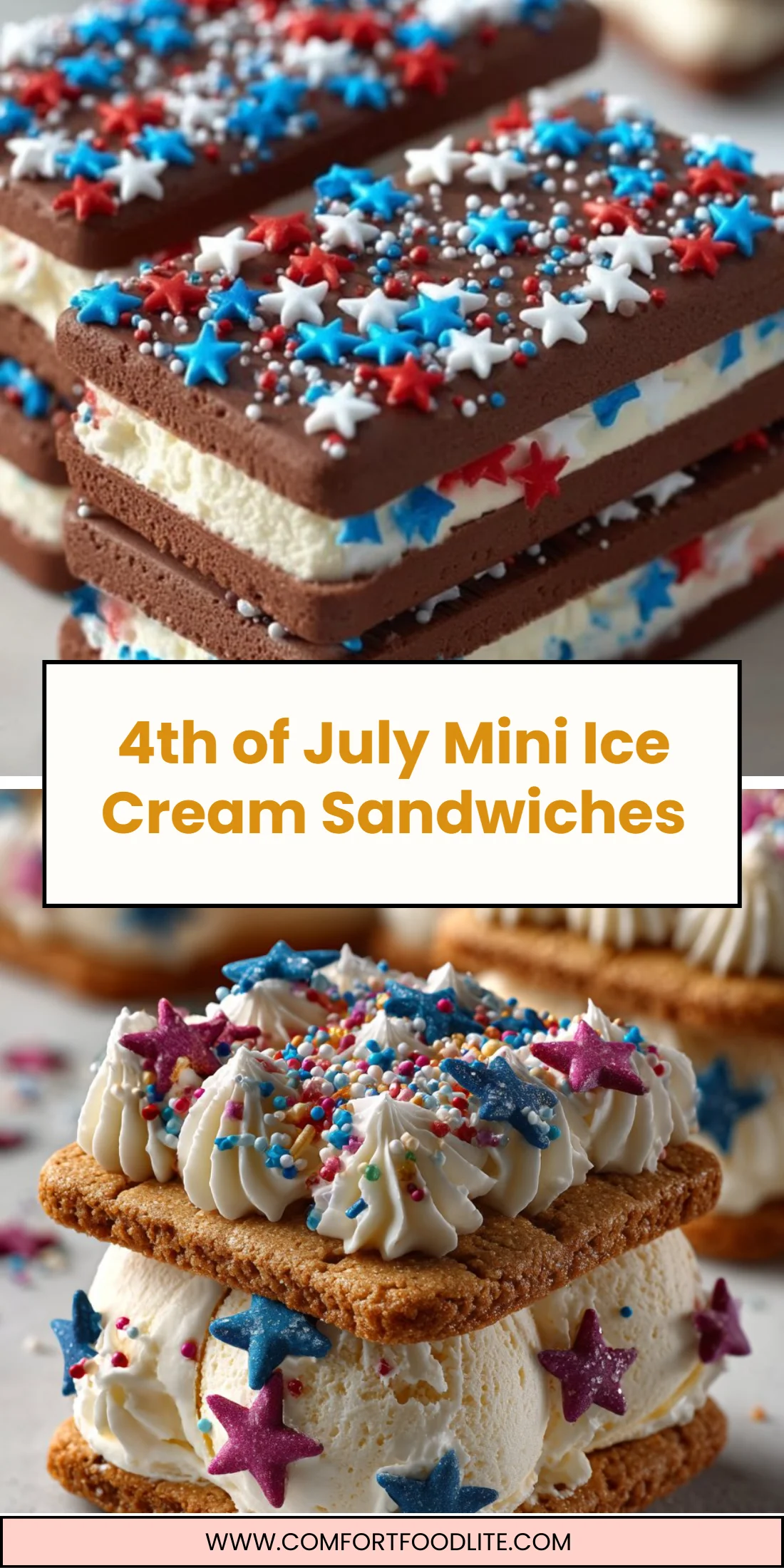 4th of July Mini Ice Cream Sandwiches