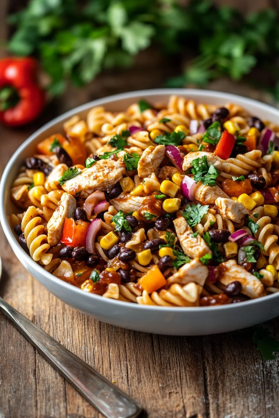 Easy BBQ Chicken Pasta Salad