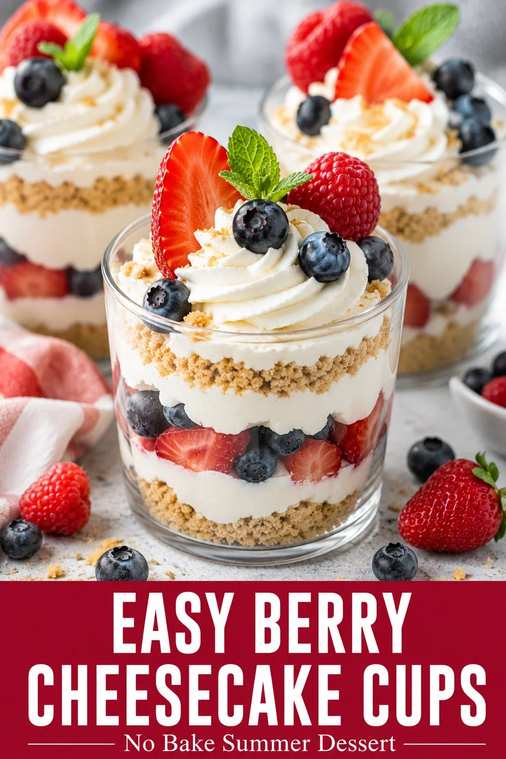 Easy Berry Cheesecake Cups