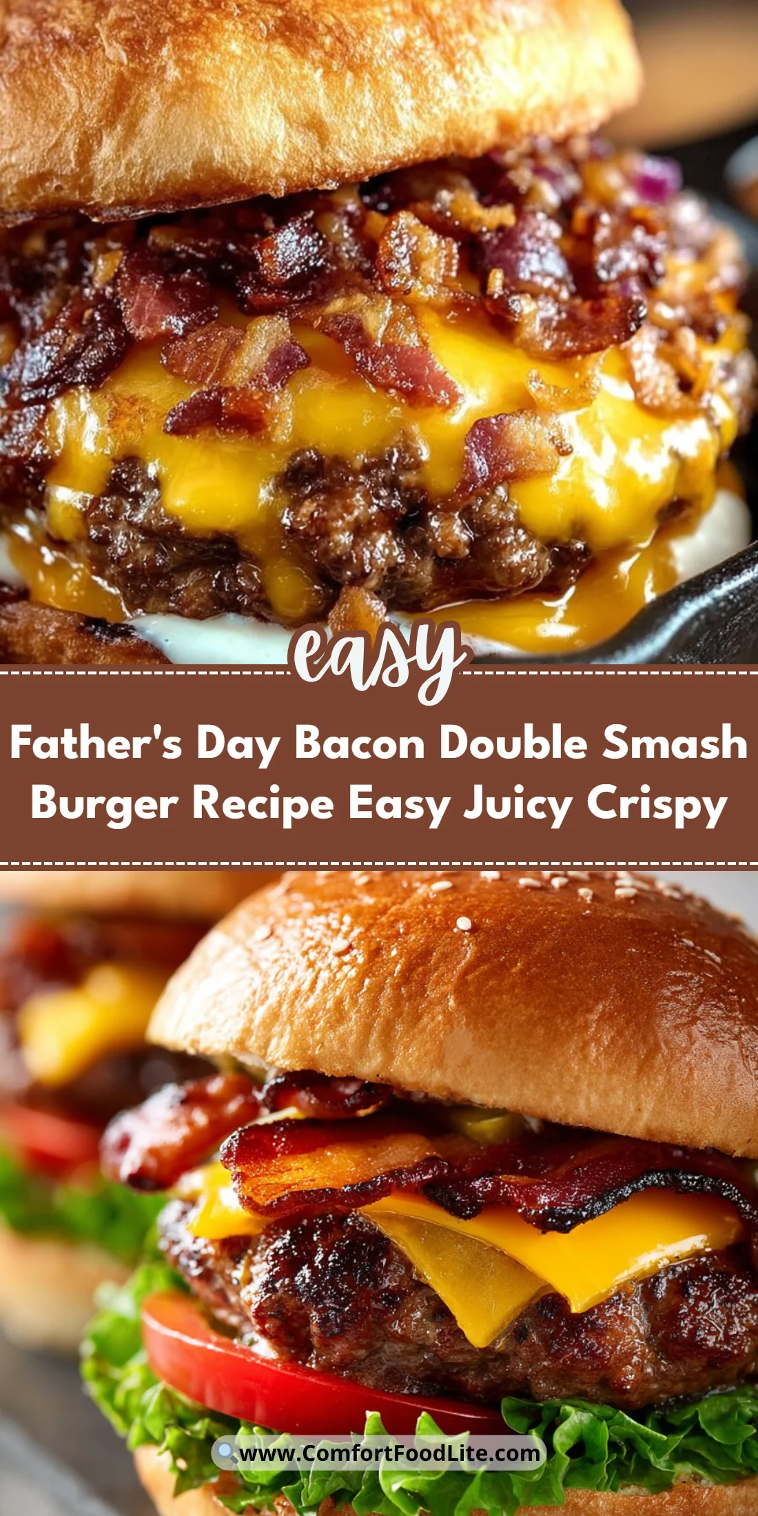 Father's Day Bacon Double Smash Burger Recipe Easy Juicy Crispy