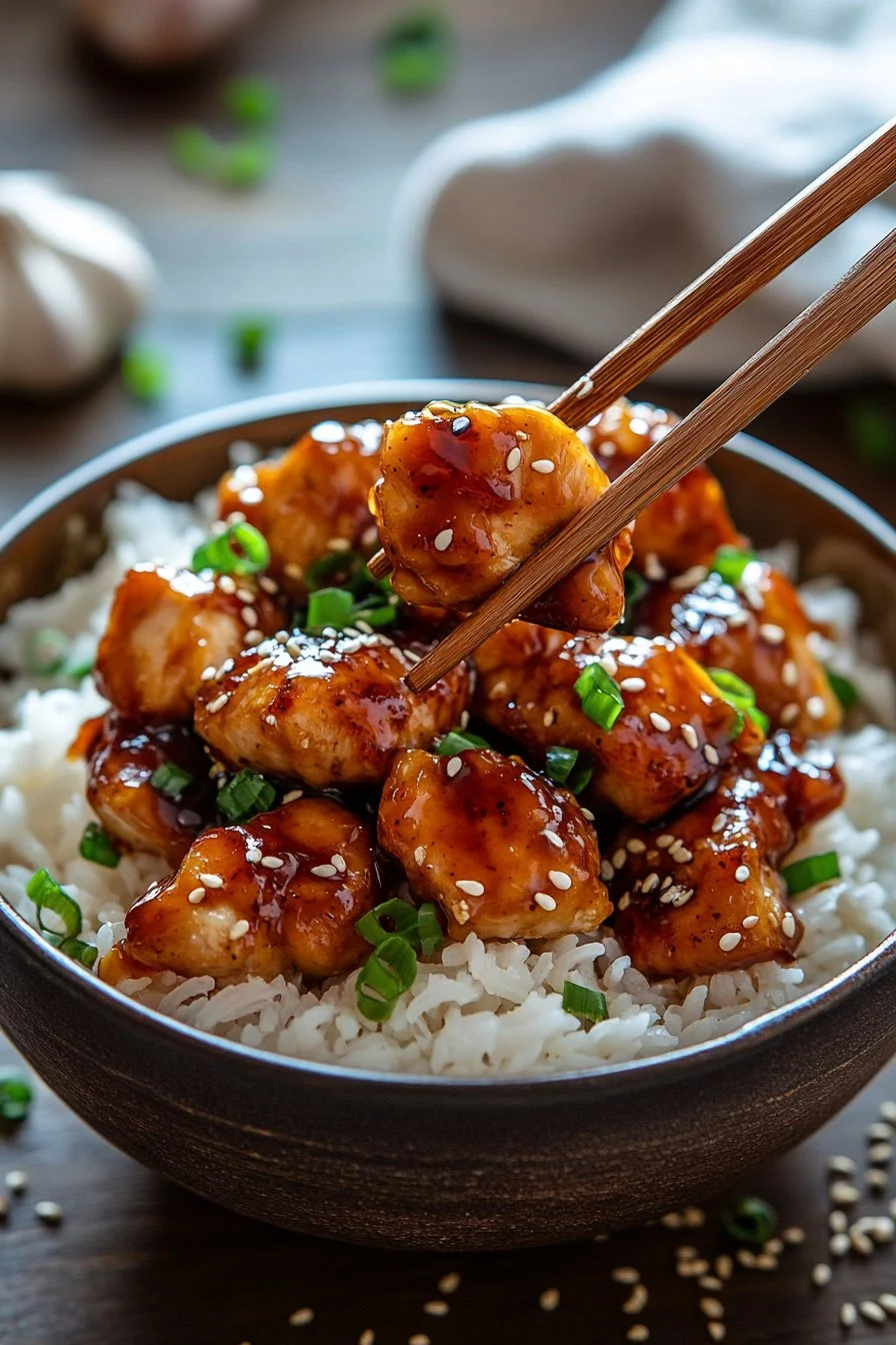 Honey Garlic Chicken Rice Bowl