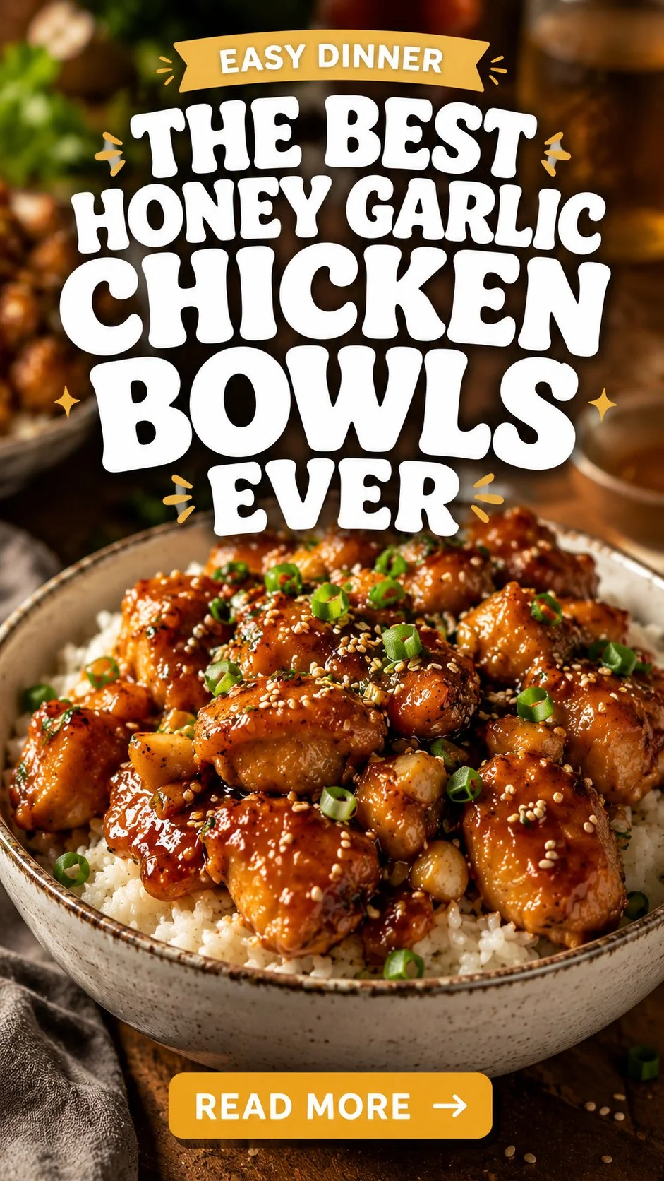 Honey Garlic Chicken Rice Bowl