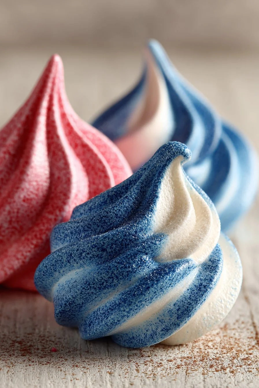 Patriotic Meringue Kisses
