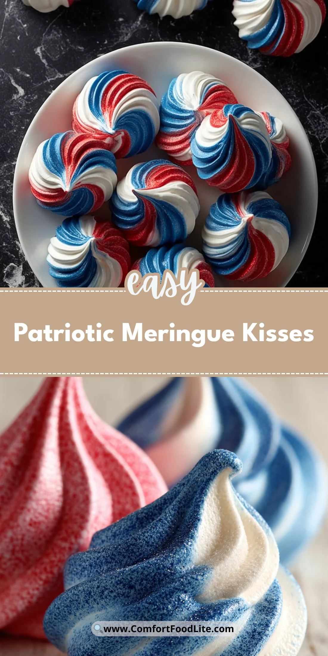 Patriotic Meringue Kisses
