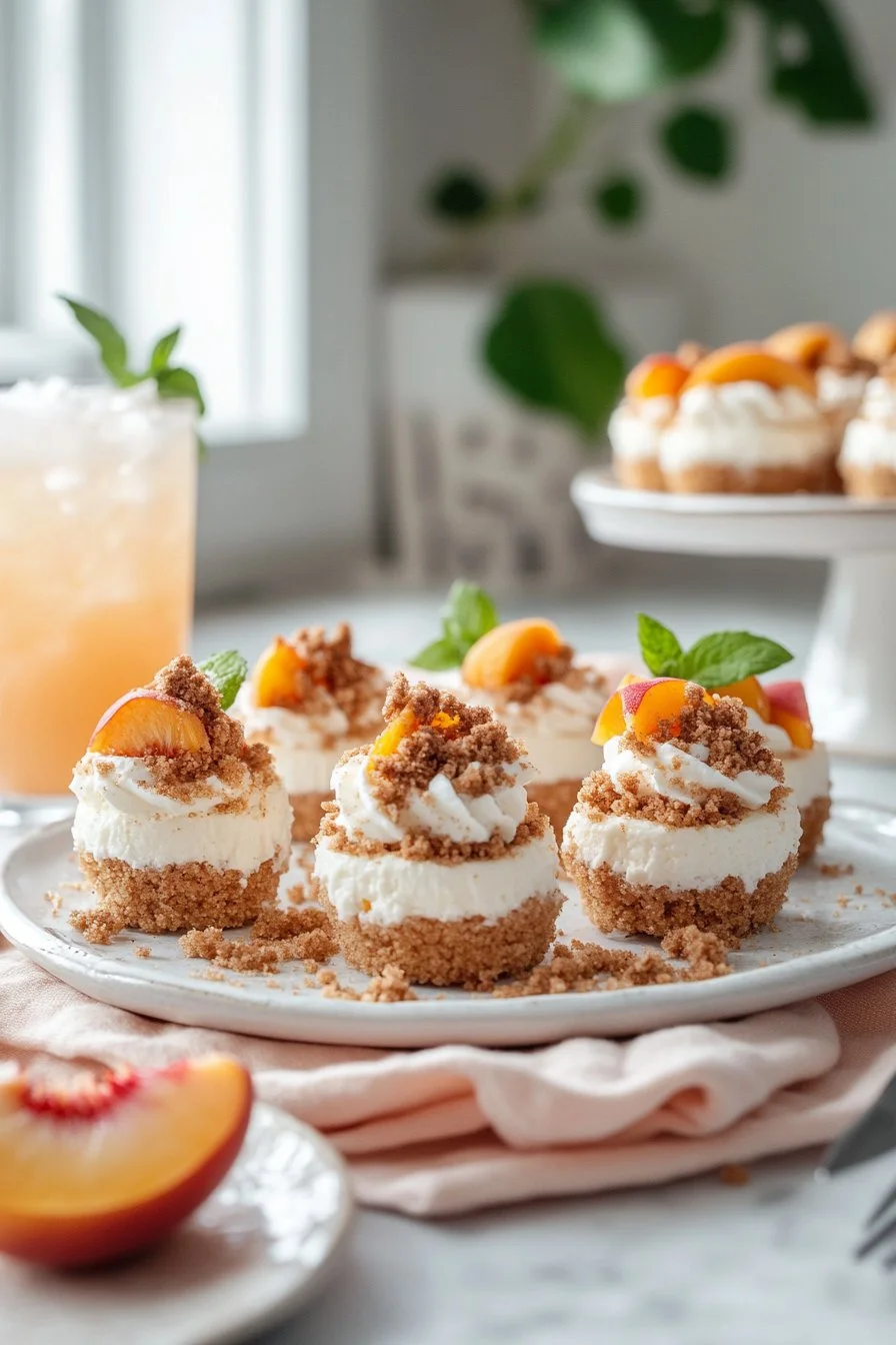 Peach Cobbler Cheesecake Bites