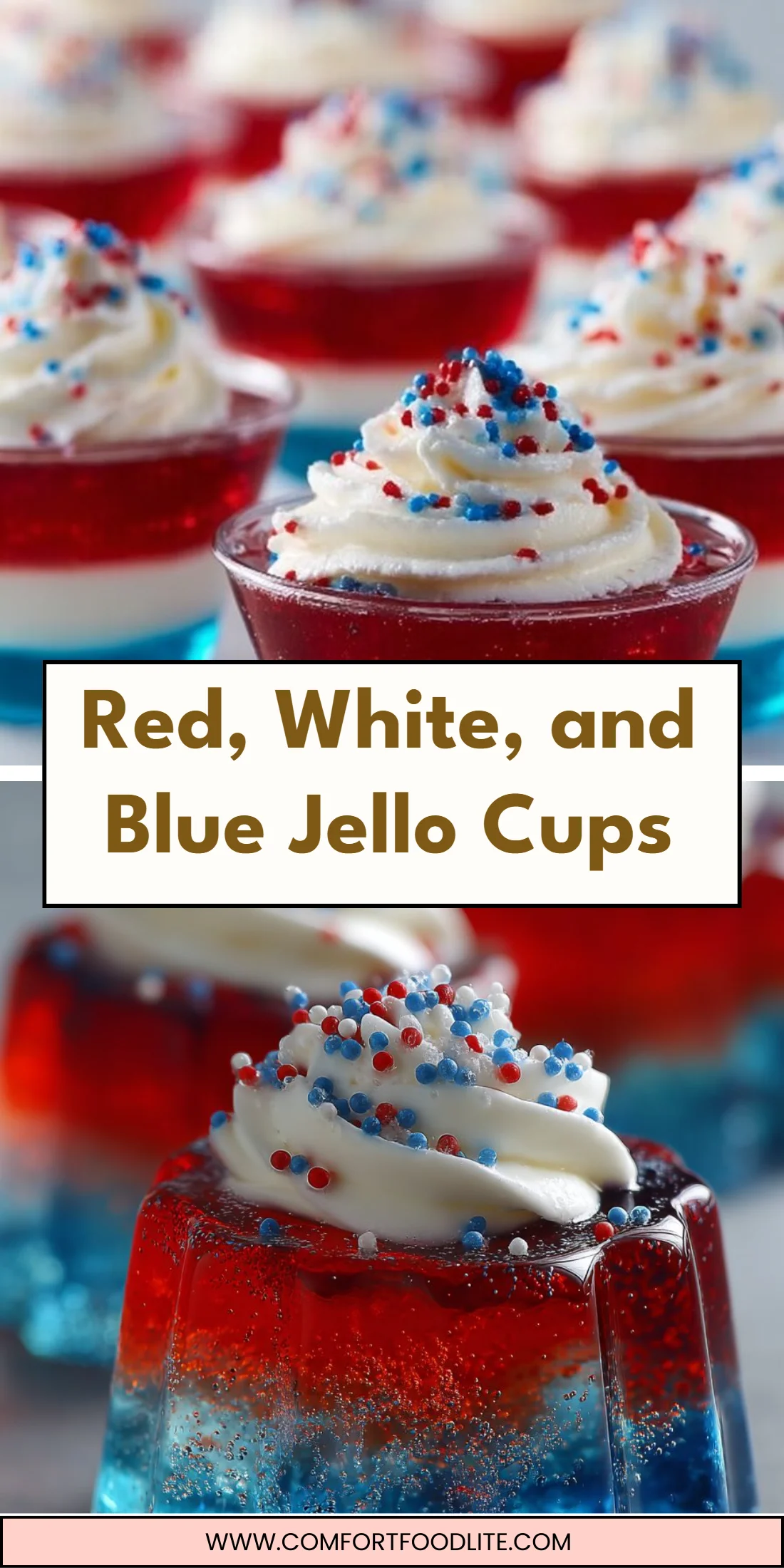 Red, White, and Blue Jello Cups