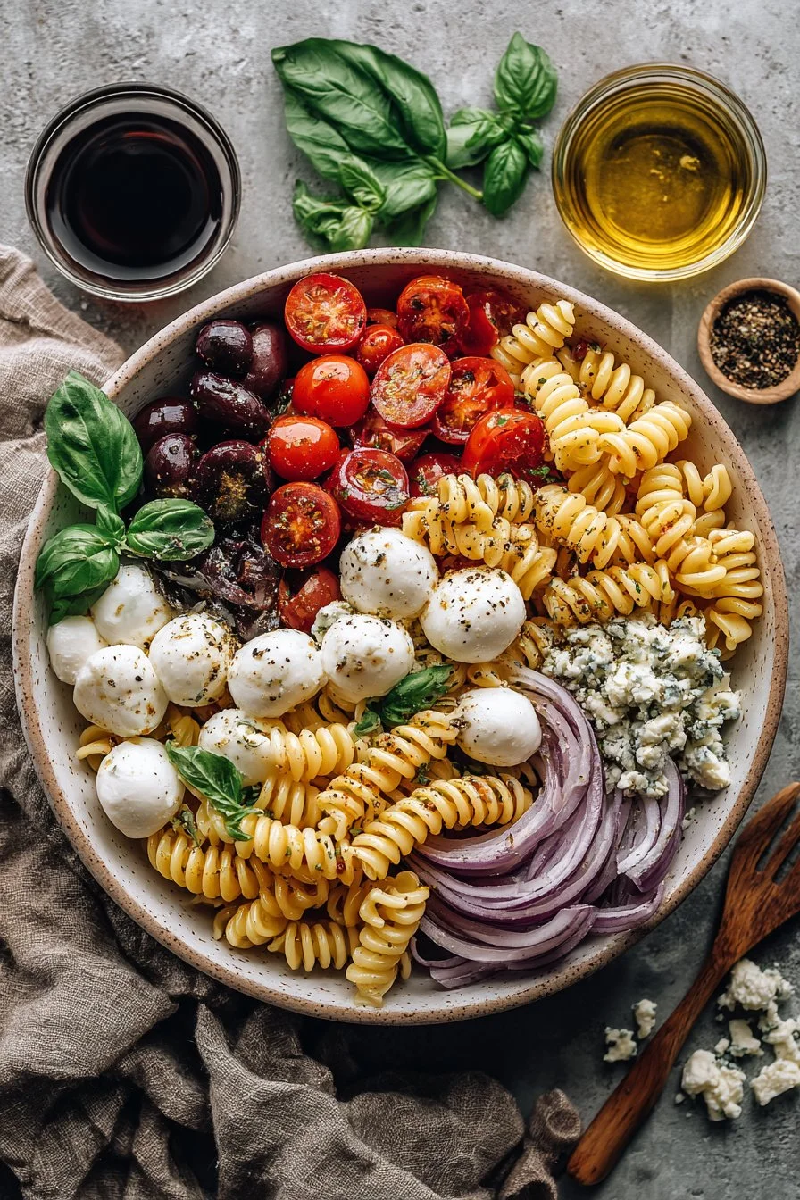 Red White and Blue Pasta Salad Recipe for Summer Gatherings
