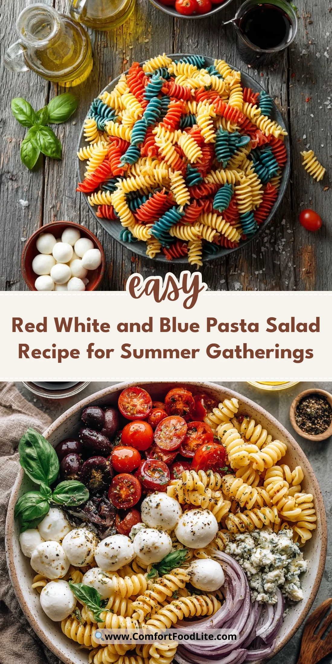 Red White and Blue Pasta Salad Recipe for Summer Gatherings