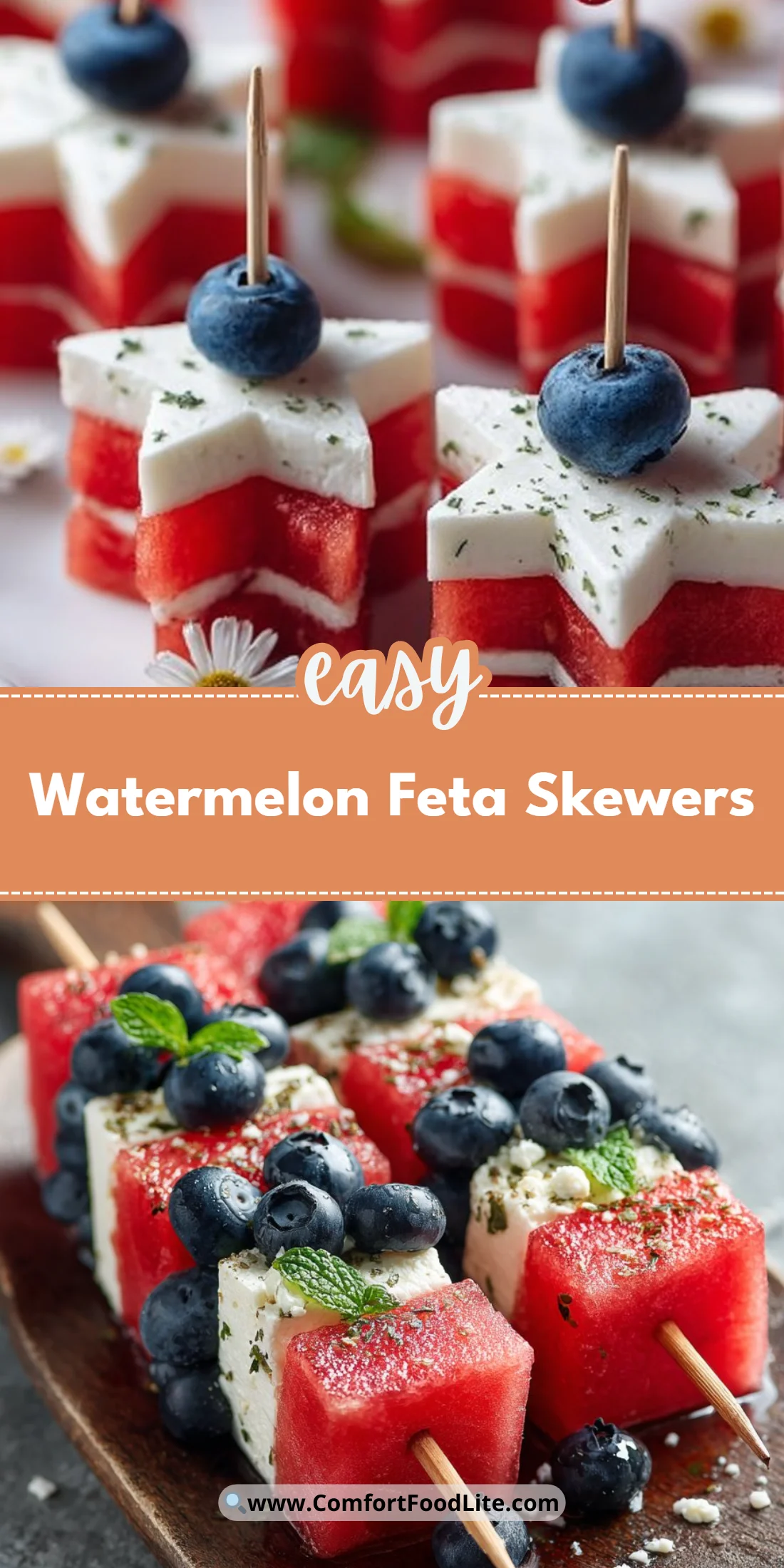 Watermelon Feta Skewers