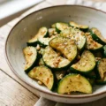 Delicious sautéed zucchini served on a plate