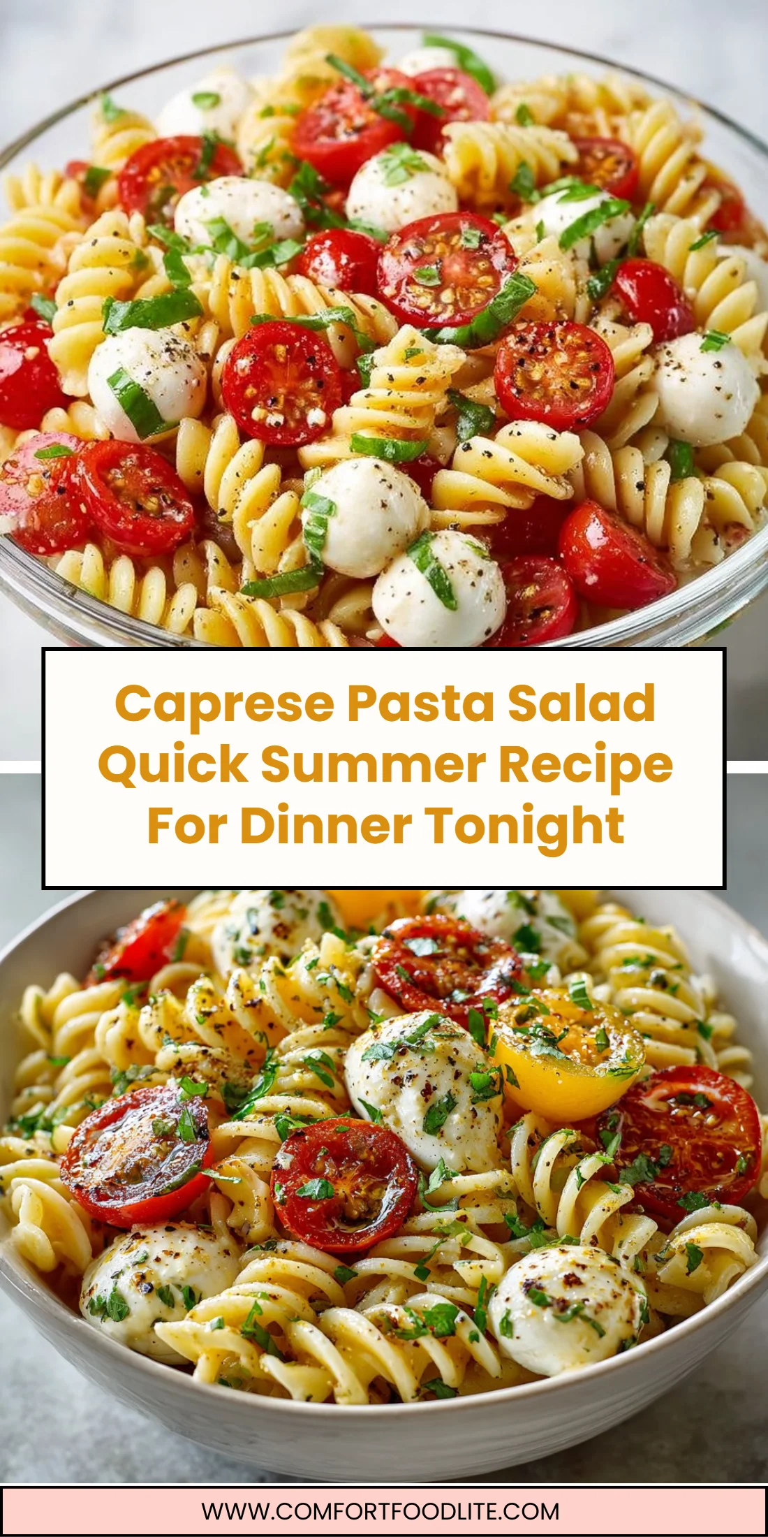 Caprese Pasta Salad Quick Summer Recipe For Dinner Tonight