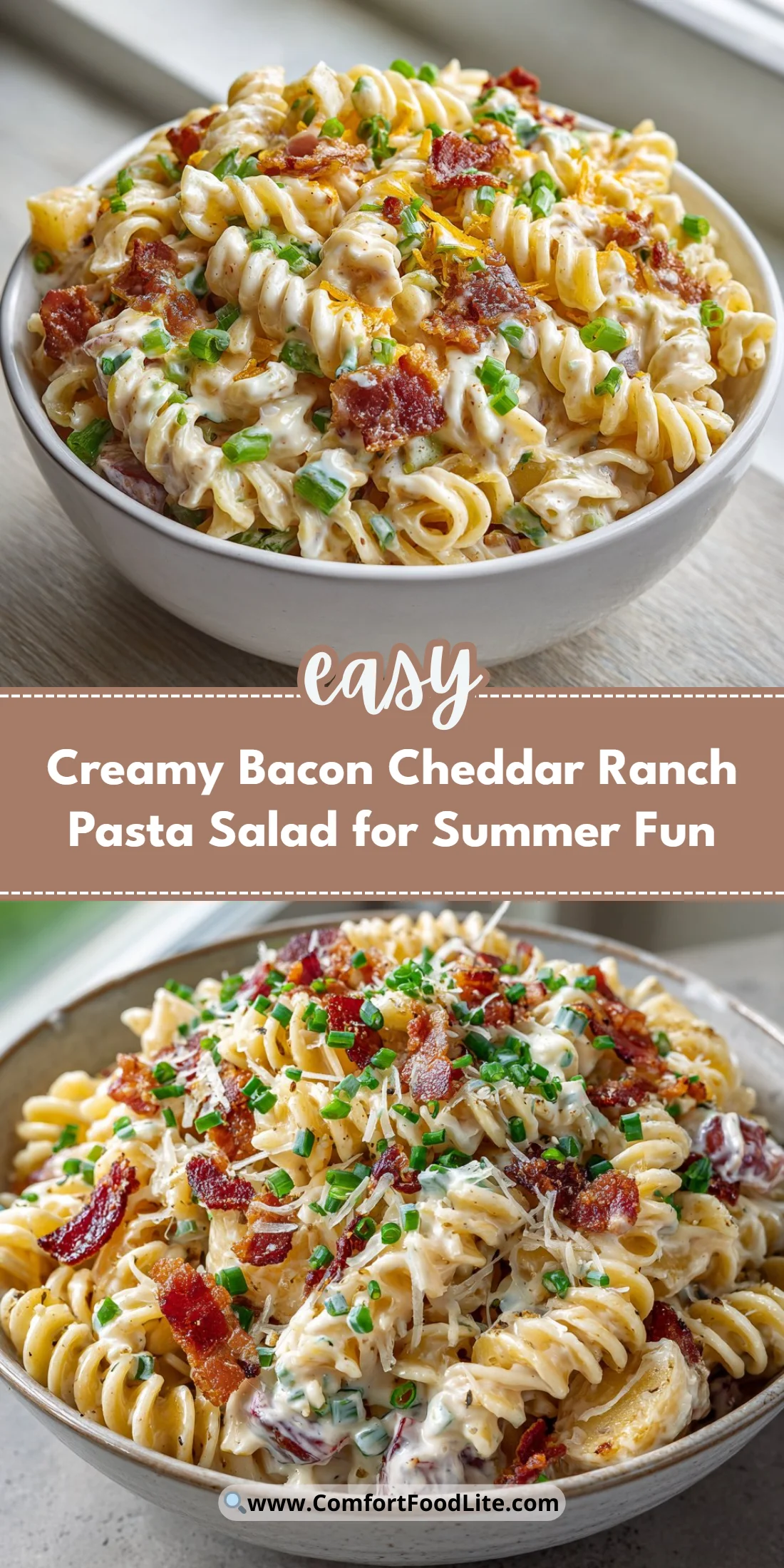 Creamy Bacon Cheddar Ranch Pasta Salad for Summer Fun