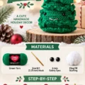 Handcrafted crochet Christmas tree pattern for festive decorations.